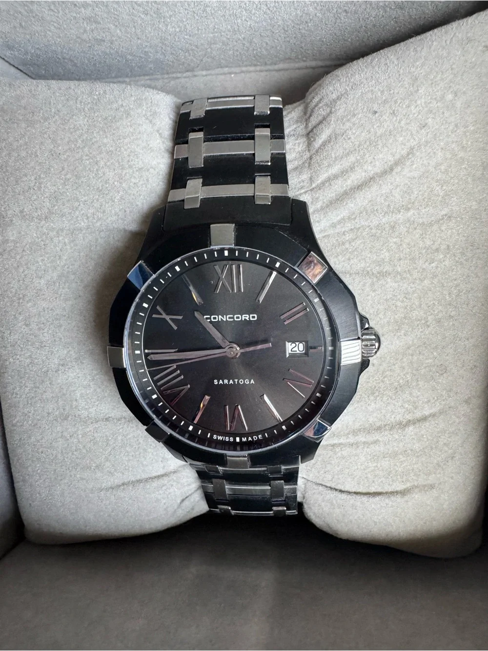 Saratoga Men's Black Stainless Steel Watch